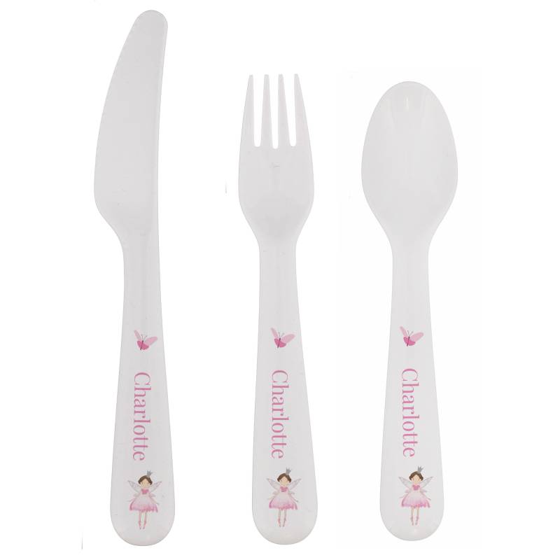 Personalised Fairy Princess Plastic Cutlery Set