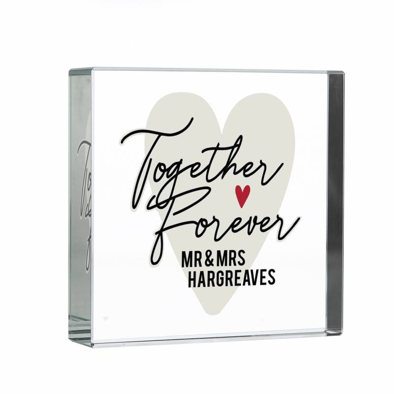 Personalised Together Forever Large Crystal Token
