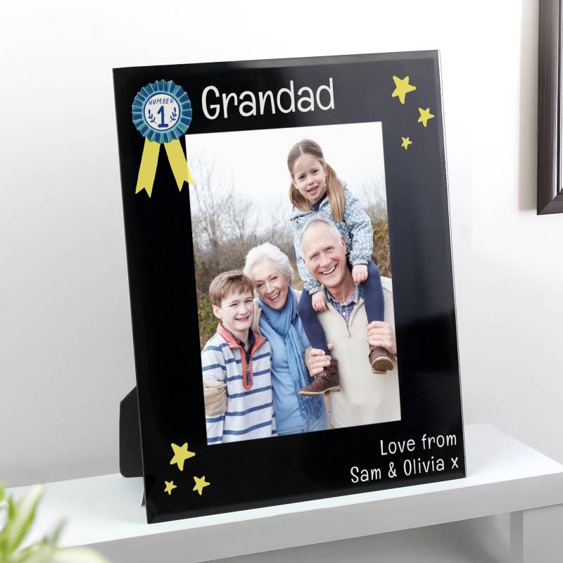 Personalised No.1 Black Glass 5x7 Frame