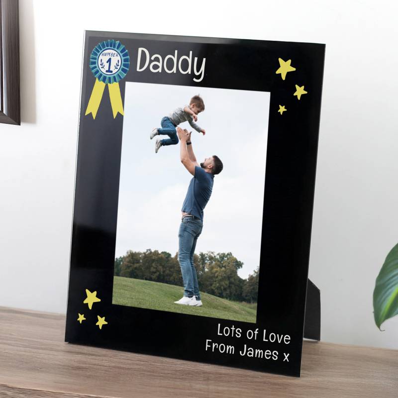 Personalised No.1 Black Glass 5x7 Frame