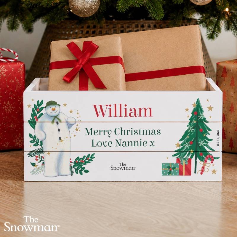 Personalised The Snowman Christmas Wishes Wooden Crate Personalised The Snowman Christmas Wishes Wooden Crate