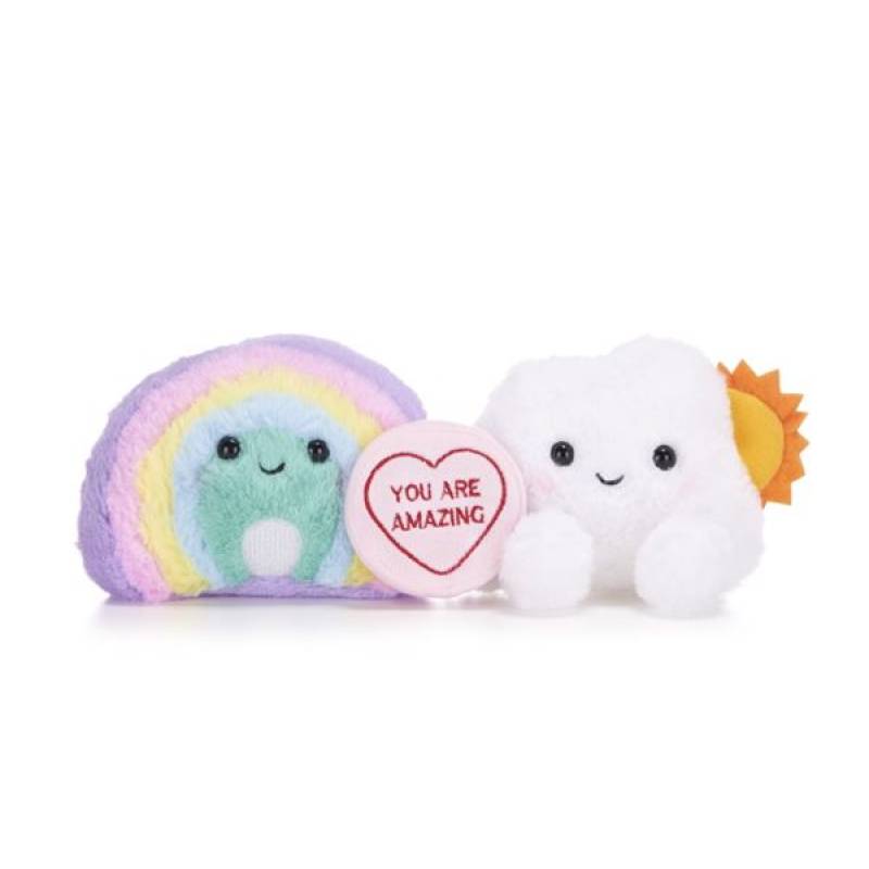 Love Hearts Rainbow & Cloud Plush Gift Set &ndash; Soft Cuddly Teddy Gift with "You Are Amazing" Heart