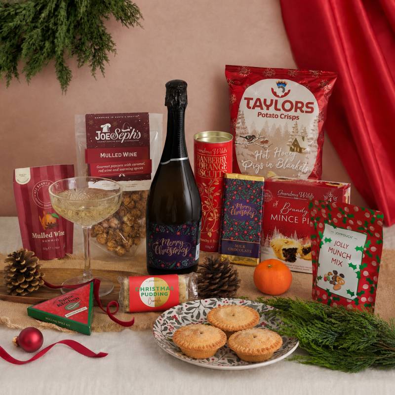 The Festive Feast Christmas Gift Box with Prosecco &ndash; Luxury Christmas Hamper & Festive Treats