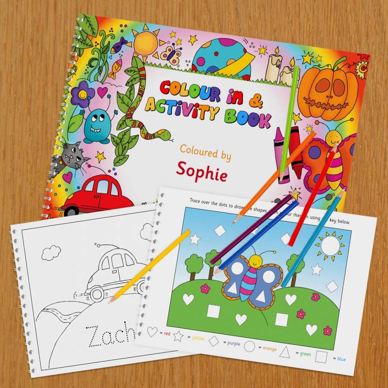 Personalised Colour In and Activity Book A4