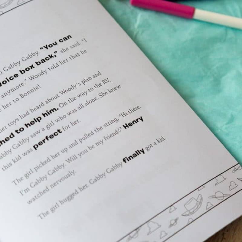 Personalised Toy Story 4 Colouring Storybook