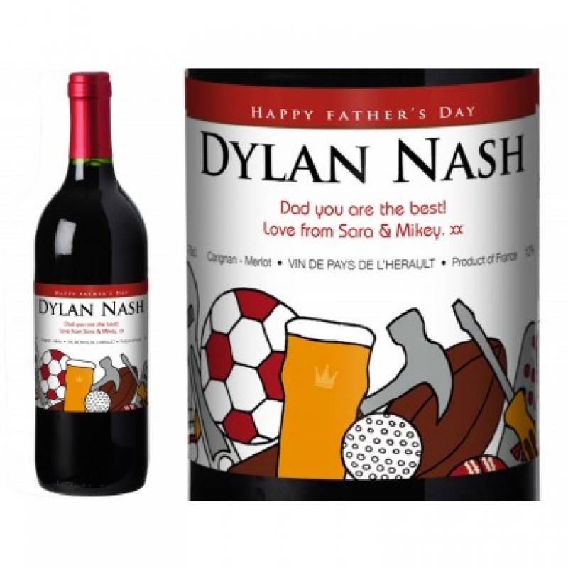 Personalised Fathers Day Red Wine