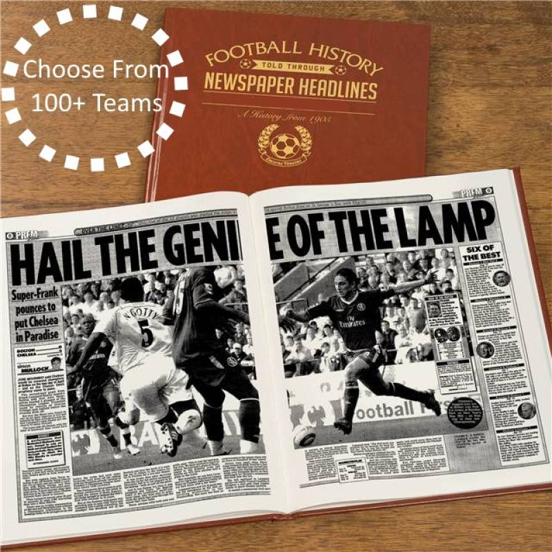 Personalised Football Team Newspaper Book Funky Hampers