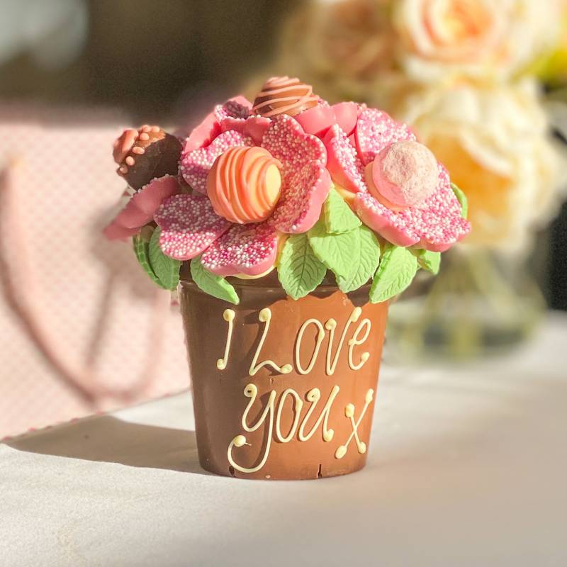 Pink Chocolate Smash Flower Pot