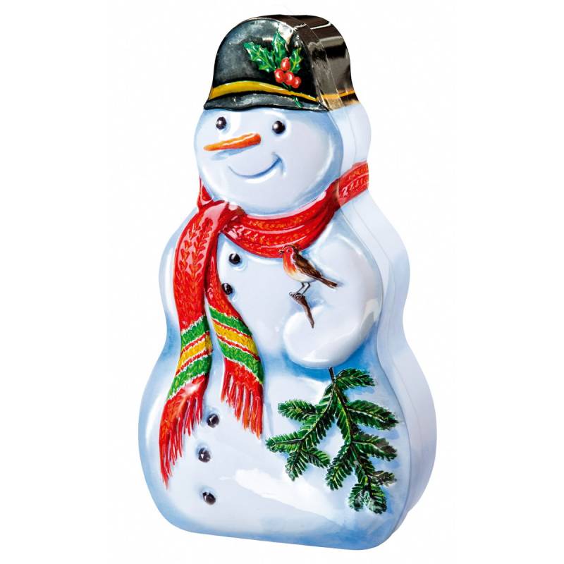 Snowman Tin Filled With Cookies