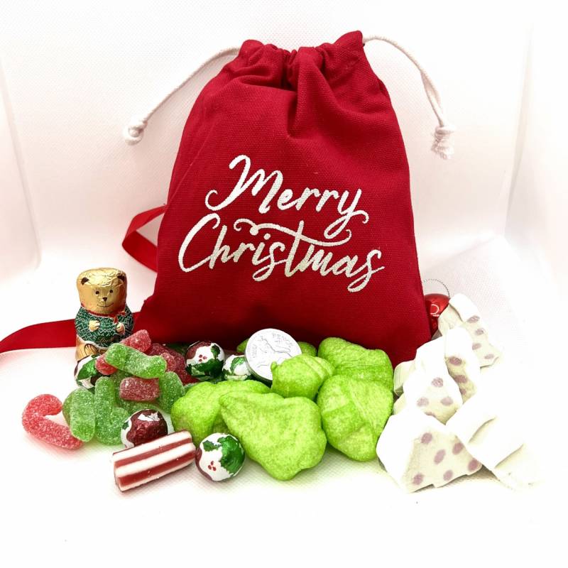 Merry Christmas Sweets Jute Bag