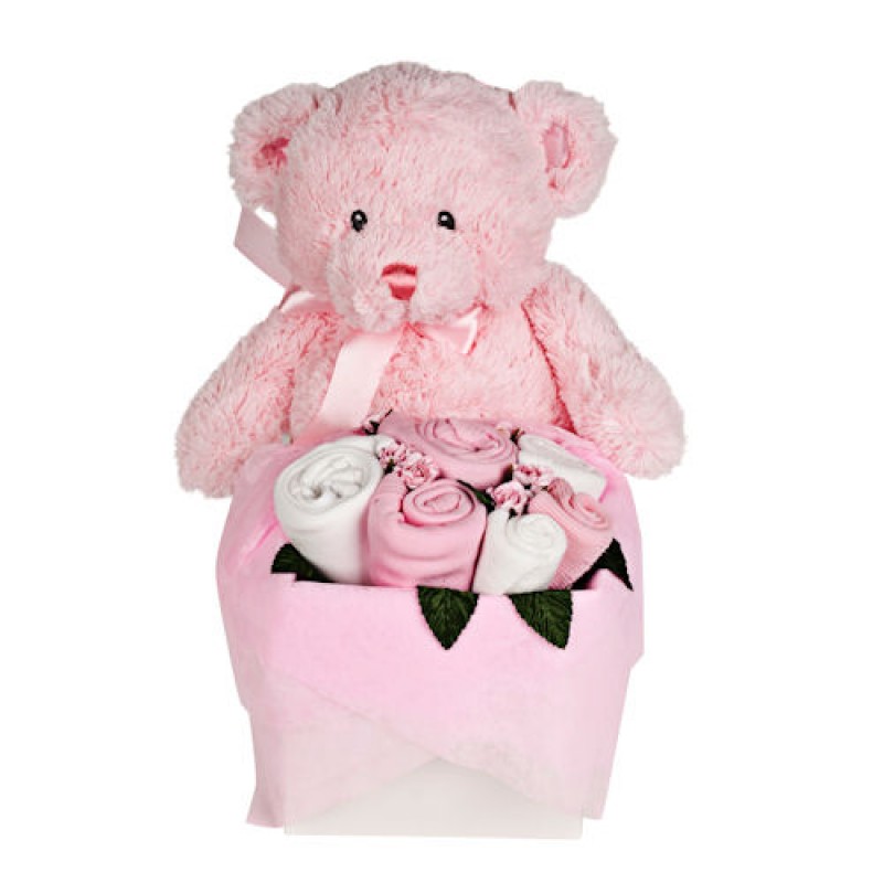 Pink Teddy Bouquet Box