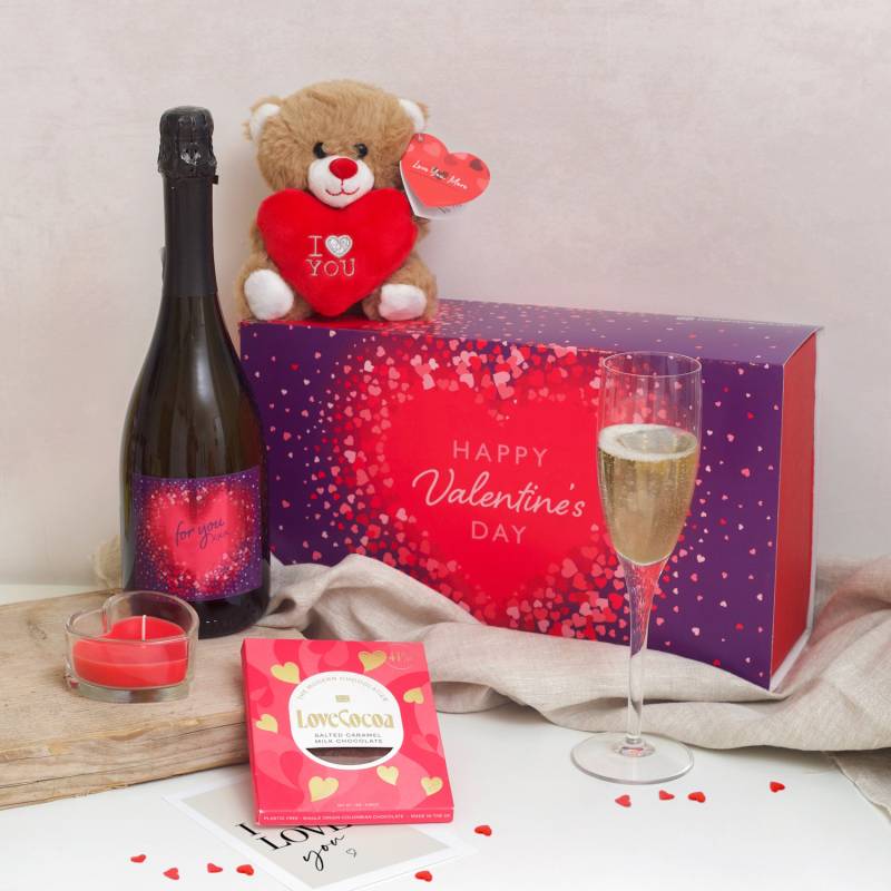 Valentines Day Prosecco Wine Treats Box