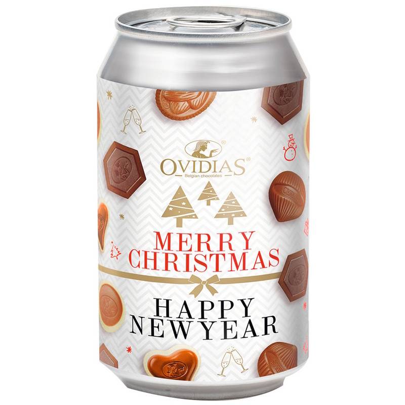 Merry Christmas & Happy New Year Chocolate Can Merry Christmas & Happy New Year Chocolate Can