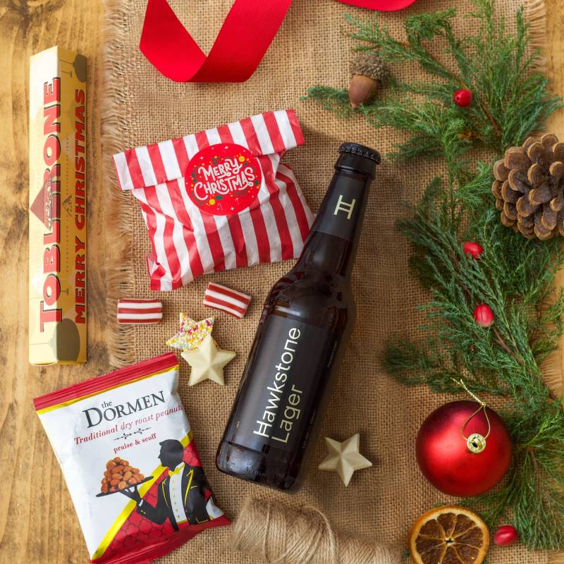 Merry Christmas Beer & Snacks Gift Set
