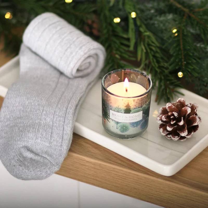 Heart & Home Candle & Cosy Socks Gift Set