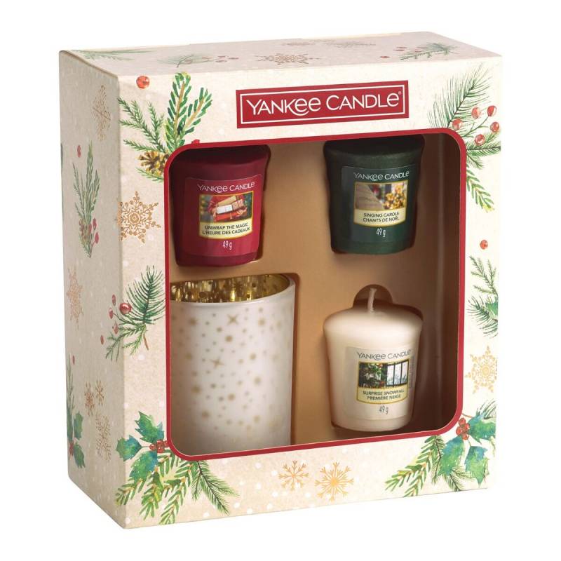 Yankee Candle 8 Assoted Votives + Fee Votive Holde Vaiety