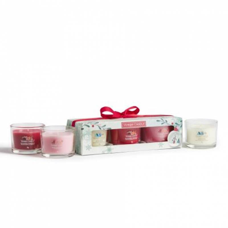 Yankee Candle 3 Filled Votive Candle Christmas Gift Set